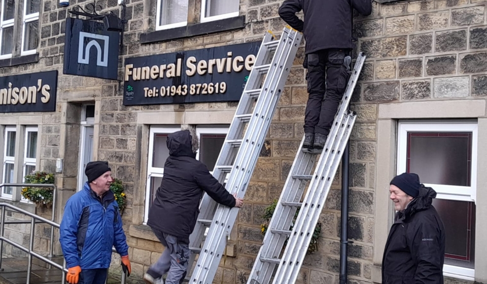 Putting up the Christmas lights